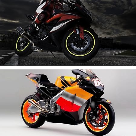 Car Bike Tyre & Body Reflective Stickers (18 stripes)